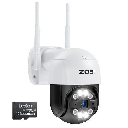 Caméra de surveillance sans fil intelligente HD ZOSI 3MP avec détection humaine AI et vision nocturne en couleur