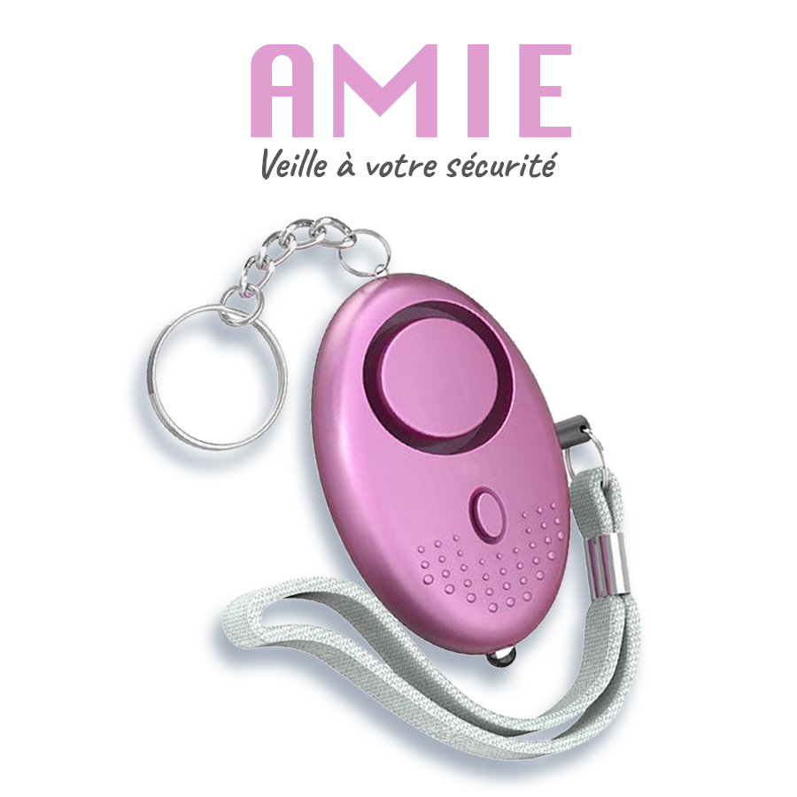 AMIE, Alarme portable Anti Agression 130dB avec led blanche.