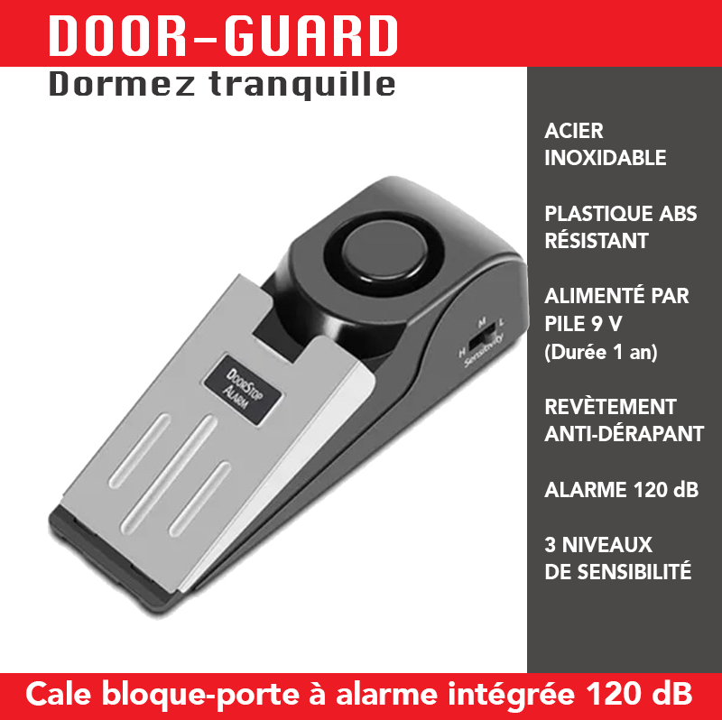 DOOR-GUARD Blocage de porte Anti-intrusion à alarme intégrée 120 Décibels