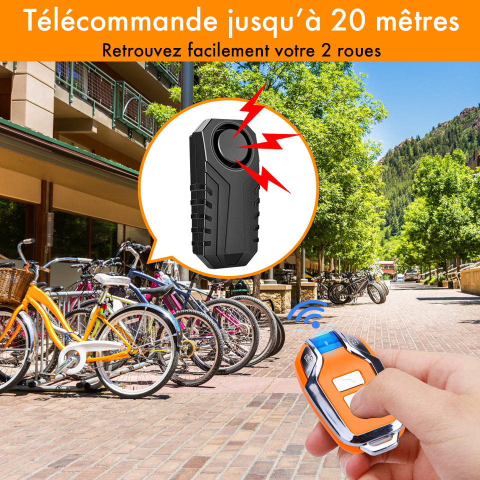 HOLLARM Alarme pour 2 roues à télécommande