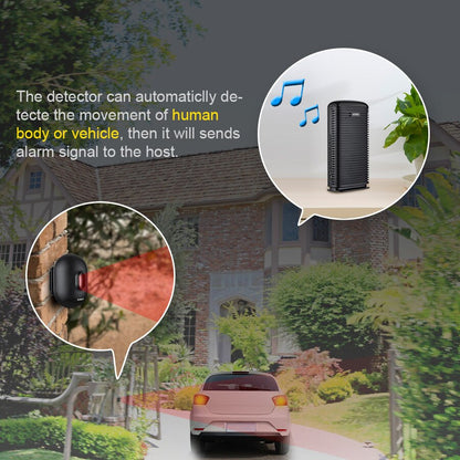 KERUI DW9 Wireless Driveway Security Alarm Waterproof PIR Motion Detector Garage Welcome Burglar Alarm Secure System Patrol