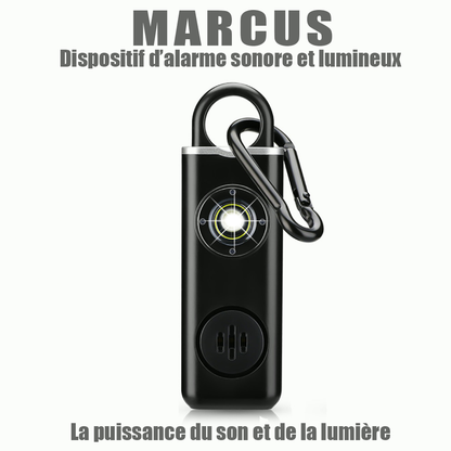 MARCUS, Alarme portable rechargeable, 130dB avec led blanche stroboscopique,