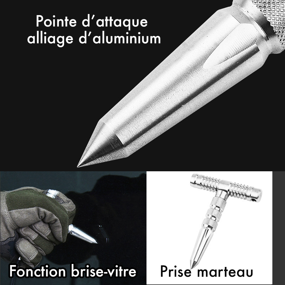 Pointe tactique militaire, en alliage d'aluminium de qualité supérieure