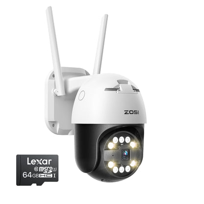Caméra de Surveillance Sans Fil Haute Définition ZOSI C296 5MP PTZ - Détection humaine et suivi