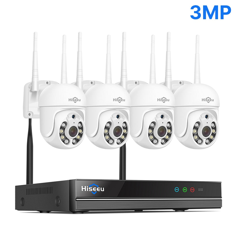 Hiseeu 5MP WiFi CCTV Camera Security System Kit 10CH NVR Recorder Set P2P Outdoor Wireless IP Cameras Video Surveillance System
