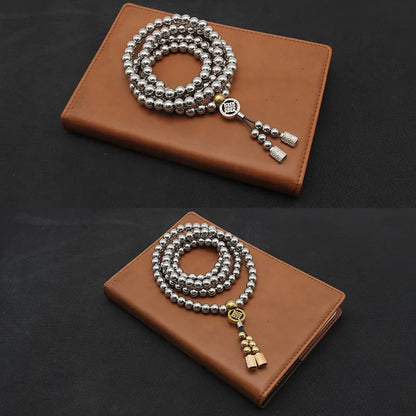 Chaine de Bouddha Acier (perles acier 8mm)
