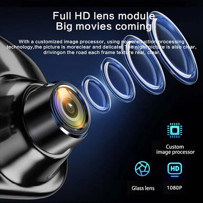 Caméra embarquée HD 1080P avec vision nocturne infrarouge et enregistrement vidéo.