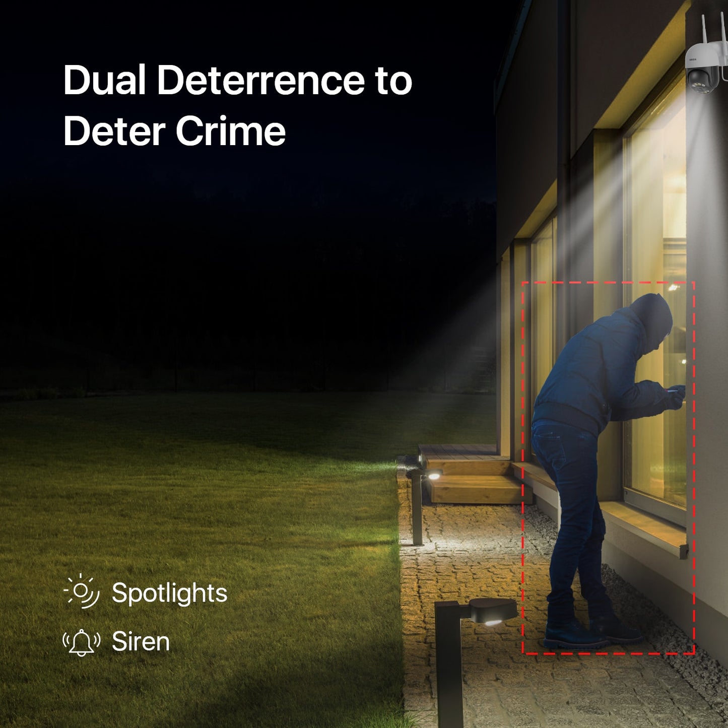 Caméra de surveillance sans fil intelligente HD ZOSI 3MP avec détection humaine AI et vision nocturne en couleur