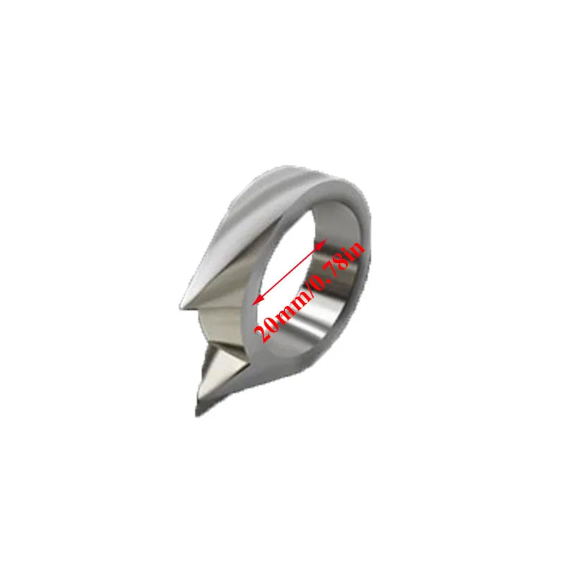 Anneau bague de défense métal 2 pointes