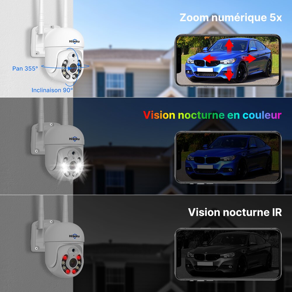 Hiseeu 5MP WiFi CCTV Camera Security System Kit 10CH NVR Recorder Set P2P Outdoor Wireless IP Cameras Video Surveillance System