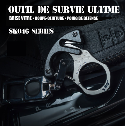 SANRENMU SK046 Outil de survie polyvalent en titane et fibre de carbone
