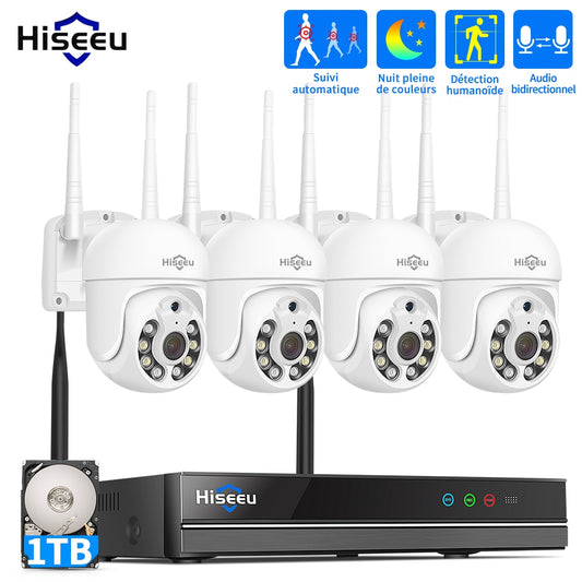 Hiseeu 5MP WiFi CCTV Camera Security System Kit 10CH NVR Recorder Set P2P Outdoor Wireless IP Cameras Video Surveillance System
